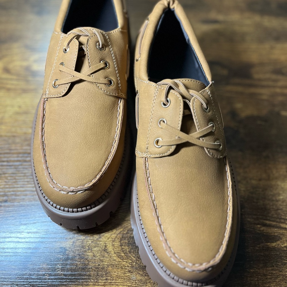 SEQWL Exton Chunky 7 Platform Boat Shoes In Mustard
